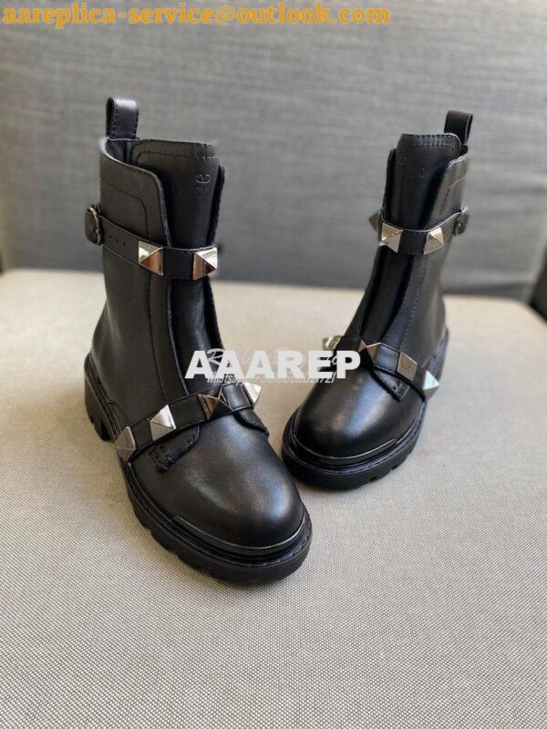 Replica Valentino Roman Stud Calfskin Combat Boot With Tonal Studs 40m 4