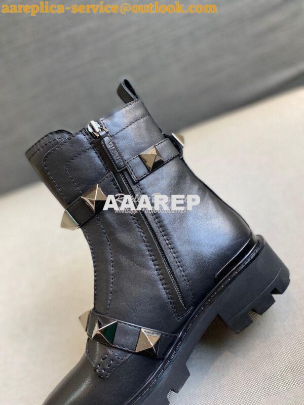 Replica Valentino Roman Stud Calfskin Combat Boot With Tonal Studs 40m 9