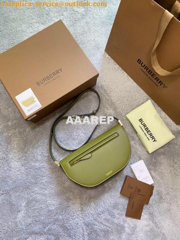 Replica Burberry Small Leather Olympia Bag 80363811 Juniper Green 3