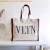 Replica Valentino VLTN Ivory Canvas Shopping Bag 2B0C89 Black