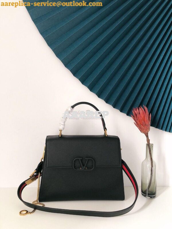 Replica Valentino VSling Grainy Calfskin Handbag ZW2B0F53 Black 3