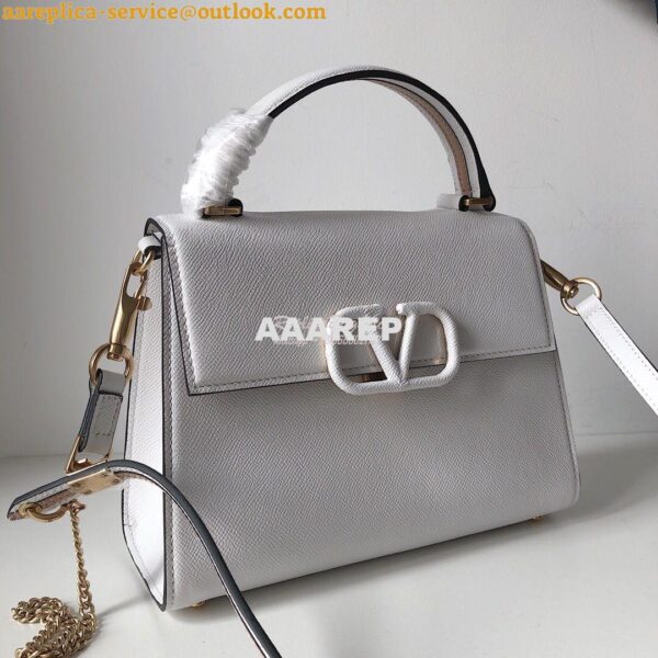 Replica Valentino VSling Grainy Calfskin Handbag ZW2B0F53 White 4