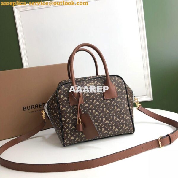 Replica Burberry Small Monogram Stripe E-canvas Cube Bag 3