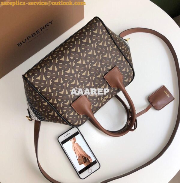 Replica Burberry Small Monogram Stripe E-canvas Cube Bag 5