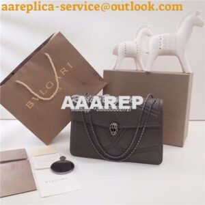 Replica BVLGARI 'Serpenti Forever' Flap cover bag 284173 grey