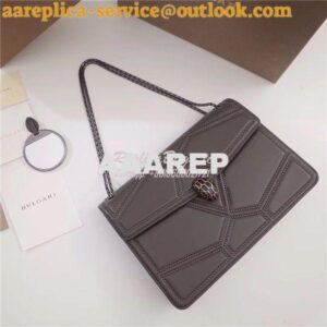 Replica BVLGARI 'Serpenti Forever' Flap cover bag 284173 grey 2