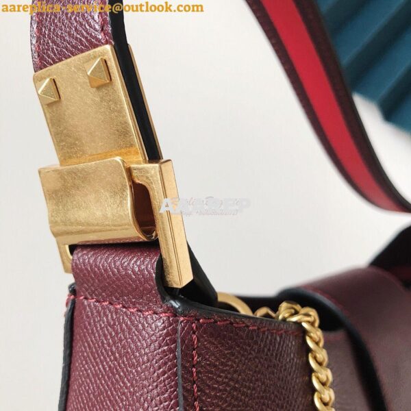 Replica Valentino Vsling Grainy Calfskin Hobo Bag 50027 Burgundy 6