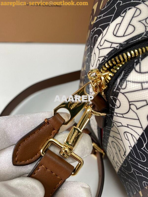 Replica Burberry Small Montage Print Leather Cube Bag 10