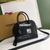 Replica Burberry Small Panelled Leather Cube Bag Black 2