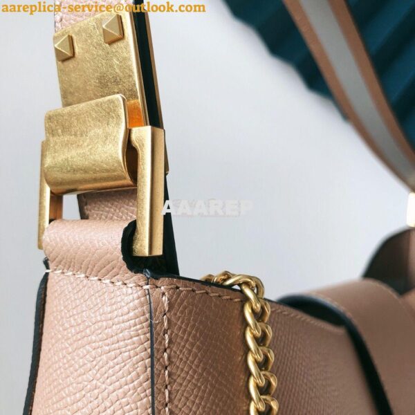 Replica Valentino Vsling Grainy Calfskin Hobo Bag 50027 Nude 6