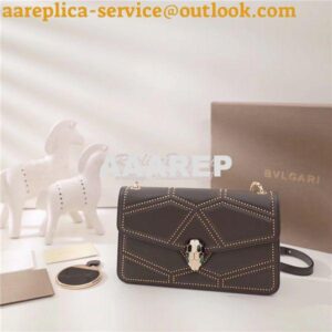 Replica BVLGARI 'Serpenti Forever' Flap cover bag 284446 grey