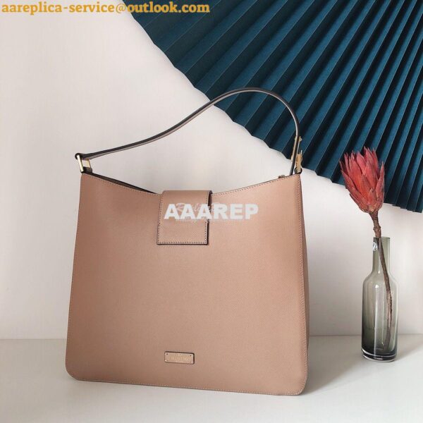 Replica Valentino Vsling Grainy Calfskin Hobo Bag 50027 Nude 8