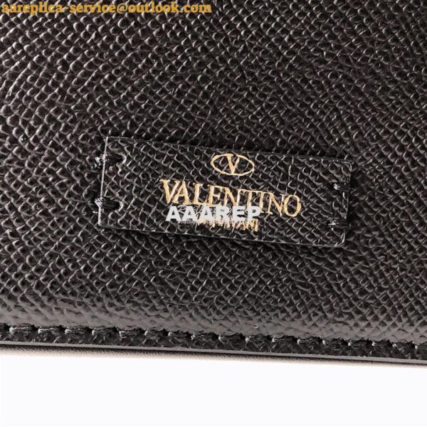 Replica Valentino Vsling Grainy Calfskin Shoulder Bag SW0B0F0 Black 8