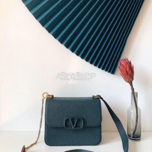 Replica Valentino Vsling Grainy Calfskin Shoulder Bag SW0B0F0 Green 2