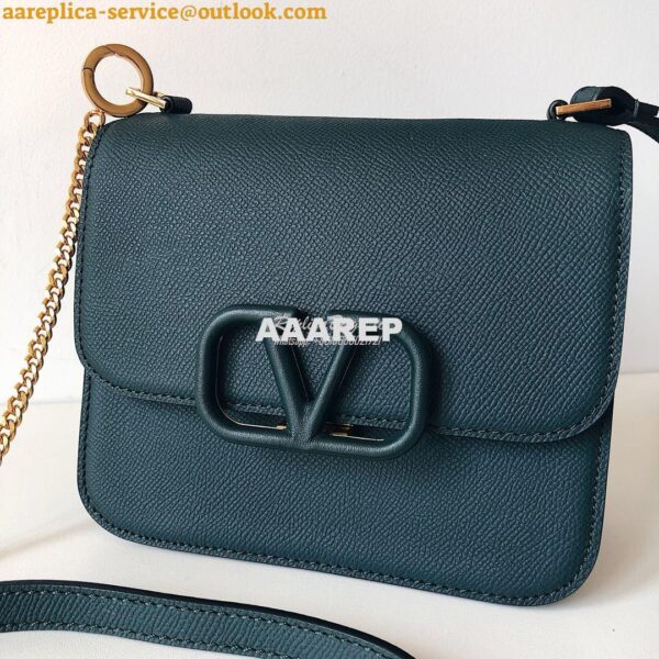 Replica Valentino Vsling Grainy Calfskin Shoulder Bag SW0B0F0 Green 14