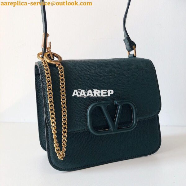 Replica Valentino Vsling Grainy Calfskin Shoulder Bag SW0B0F0 Green 15