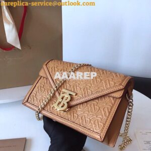 Replica Burberry Small Quilted Monogram TB Envelope Clutch Honey 2