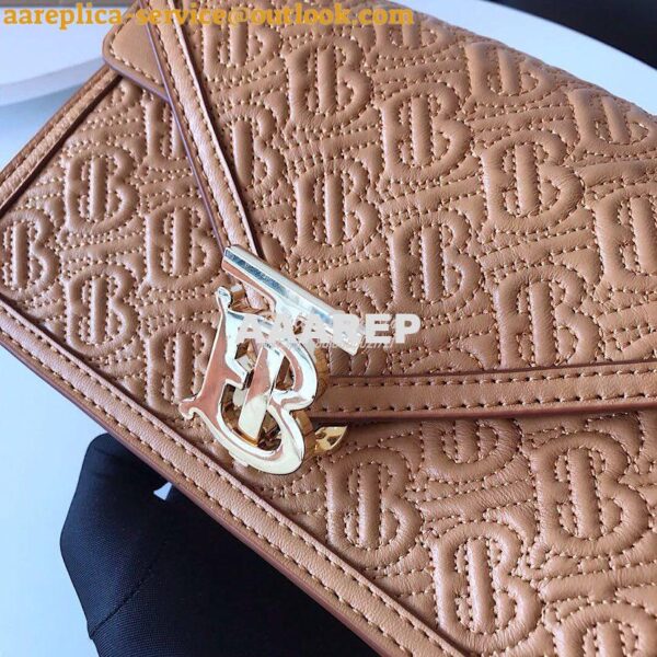 Replica Burberry Small Quilted Monogram TB Envelope Clutch Honey 8