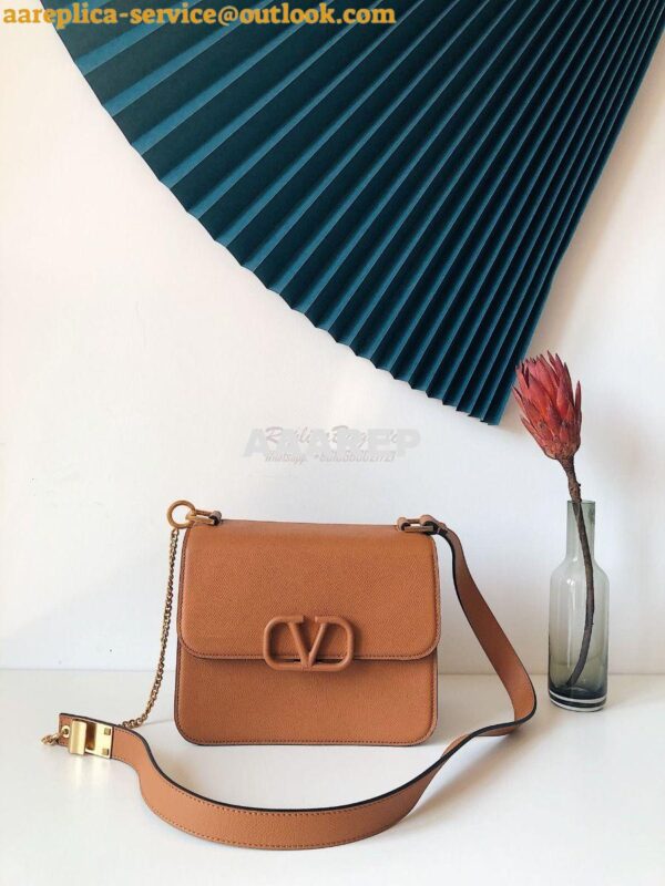 Replica Valentino Vsling Grainy Calfskin Shoulder Bag SW0B0F0 Tan 3