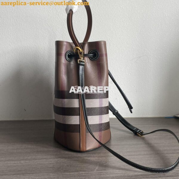 Replica Burberry Small TB Bucket Bag Dark Birch Brown 80696551 6