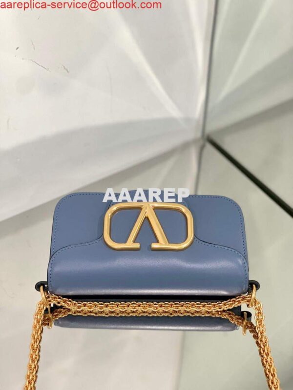 Replica Valentino WB0K53ZXL Locò Small Shoulder Bag in Calfskin Blue 4