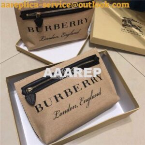 Replica Burberry Logo Print Jute Wristlet Clutch 40715651