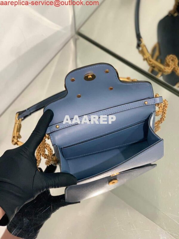 Replica Valentino WB0K53ZXL Locò Small Shoulder Bag in Calfskin Blue 10