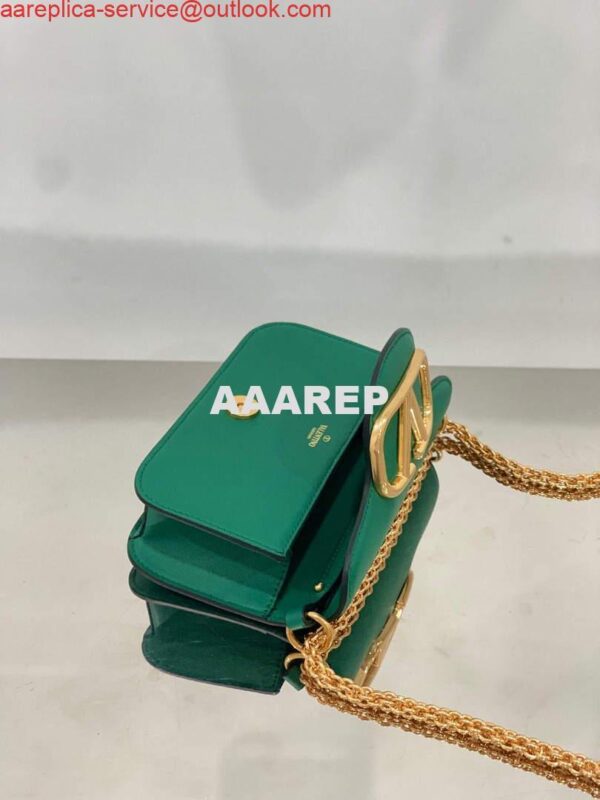 Replica Valentino WB0K53ZXL Locò Small Shoulder Bag in Calfskin Green 5