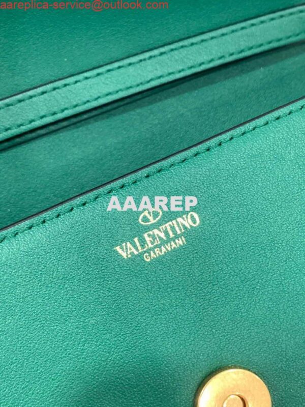 Replica Valentino WB0K53ZXL Locò Small Shoulder Bag in Calfskin Green 6