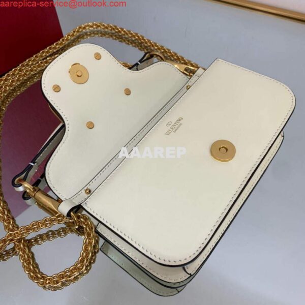 Replica Valentino WB0K53ZXL Locò Small Shoulder Bag in Calfskin Light Ivory red 6