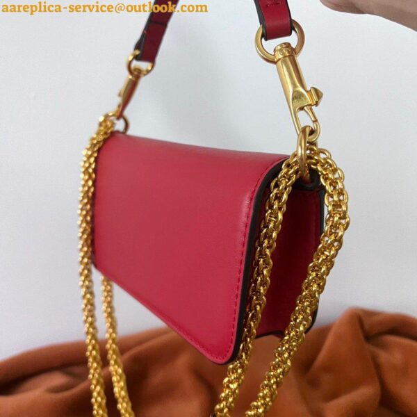 Replica Valentino WB0K53ZXL Locò Small Shoulder Bag in Calfskin Light Ivory red 13