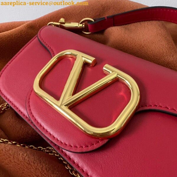 Replica Valentino WB0K53ZXL Locò Small Shoulder Bag in Calfskin Light Ivory red 14