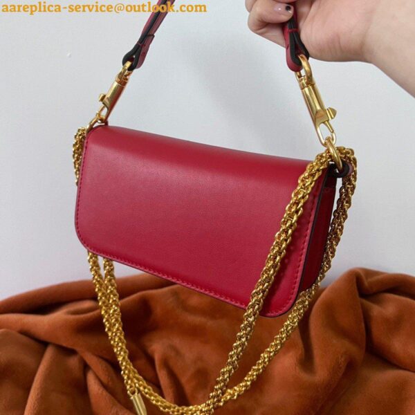 Replica Valentino WB0K53ZXL Locò Small Shoulder Bag in Calfskin Light Ivory red 16