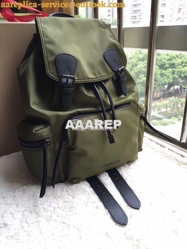 Replica Burberry The Large Rucksack Backpack in green Technical Nylon 5