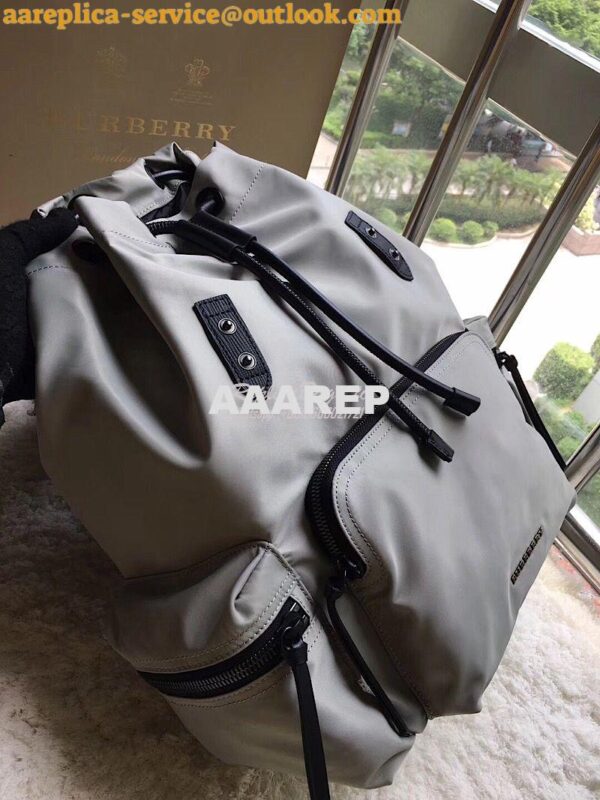 Replica Burberry The Large Rucksack Backpack in grey Technical Nylon 3