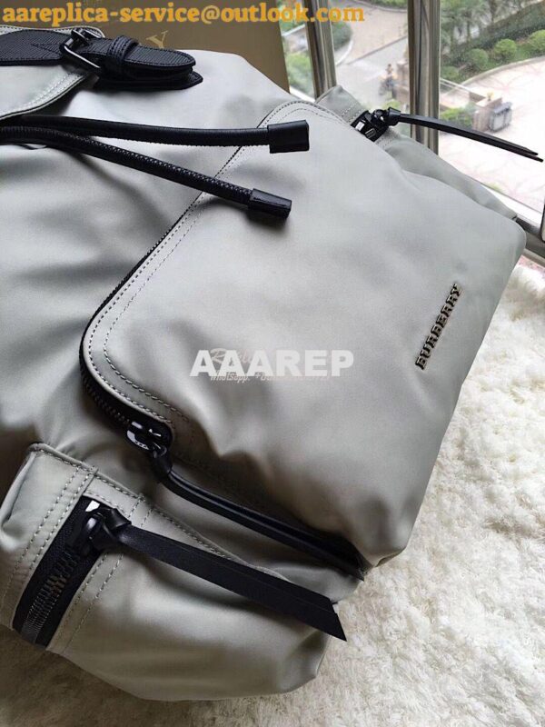 Replica Burberry The Large Rucksack Backpack in grey Technical Nylon 9