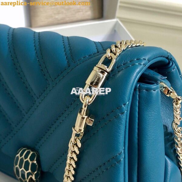 Replica Bvlgari Serpenti Cabochon Micro Shoulder Bag 288755 Blue 8