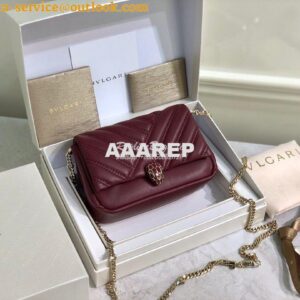 Replica Bvlgari Serpenti Cabochon Micro Shoulder Bag 288755 Burgundy