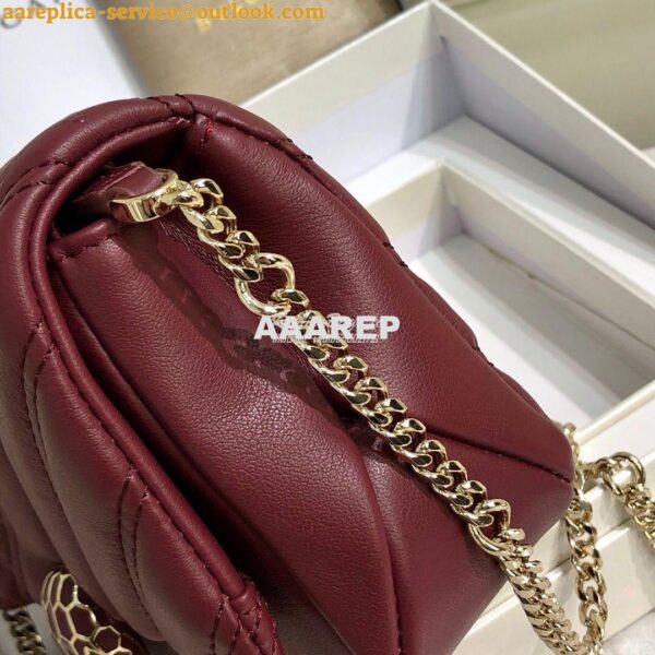 Replica Bvlgari Serpenti Cabochon Micro Shoulder Bag 288755 Burgundy 8