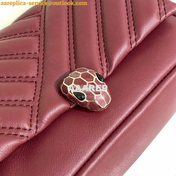 Replica Bvlgari Serpenti Cabochon Micro Shoulder Bag 288755 Burgundy 7