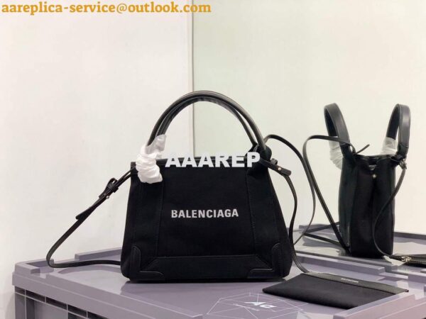 Replica Balenciaga 390346 Women's Navy Xs Tote Bag Black 3