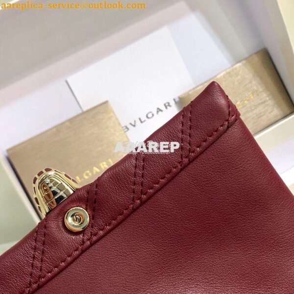 Replica Bvlgari Serpenti Cabochon Micro Shoulder Bag 288755 Burgundy 11