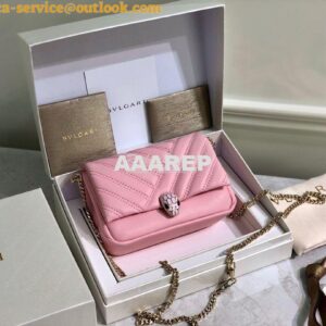 Replica Bvlgari Serpenti Cabochon Micro Shoulder Bag 288755 Pink