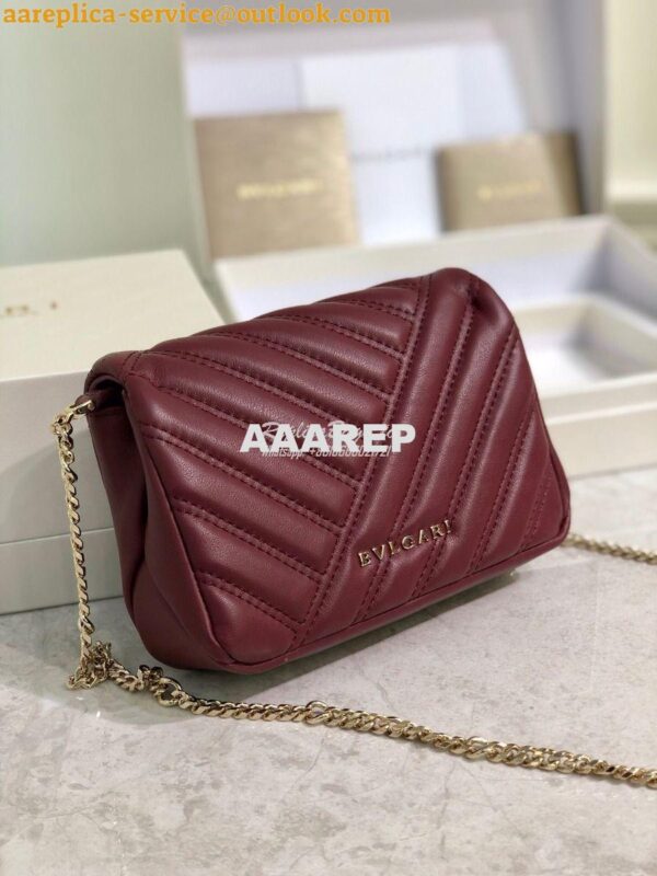 Replica Bvlgari Serpenti Cabochon Micro Shoulder Bag 288755 Burgundy 12