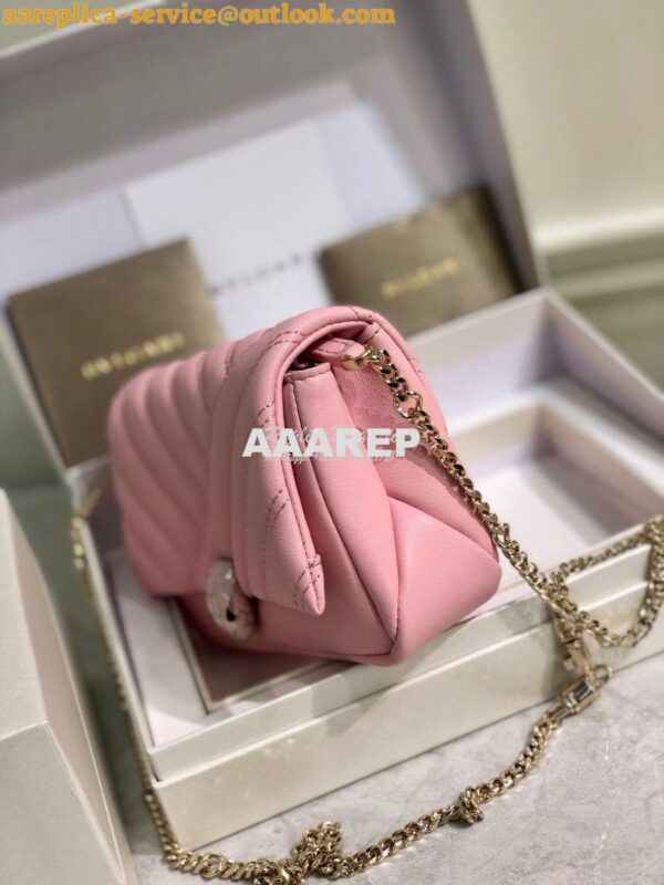 Replica Bvlgari Serpenti Cabochon Micro Shoulder Bag 288755 Pink 7