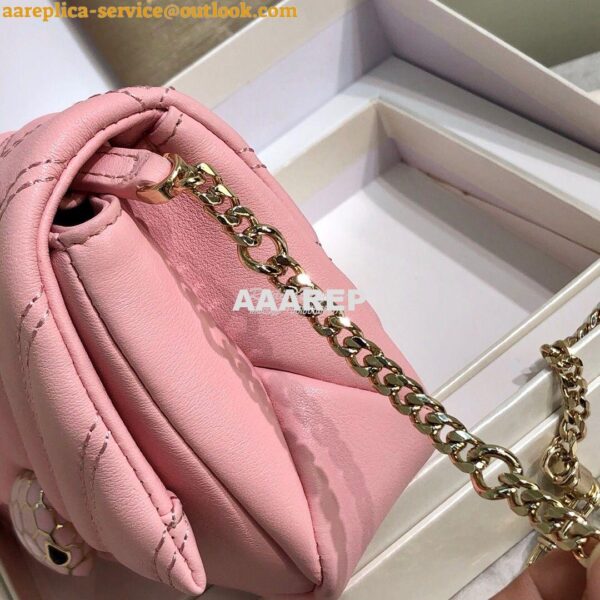 Replica Bvlgari Serpenti Cabochon Micro Shoulder Bag 288755 Pink 8