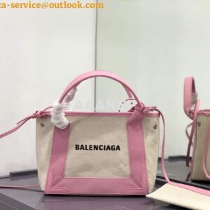 Replica Balenciaga 390346 Women's Navy Xs Tote Bag Pink 2