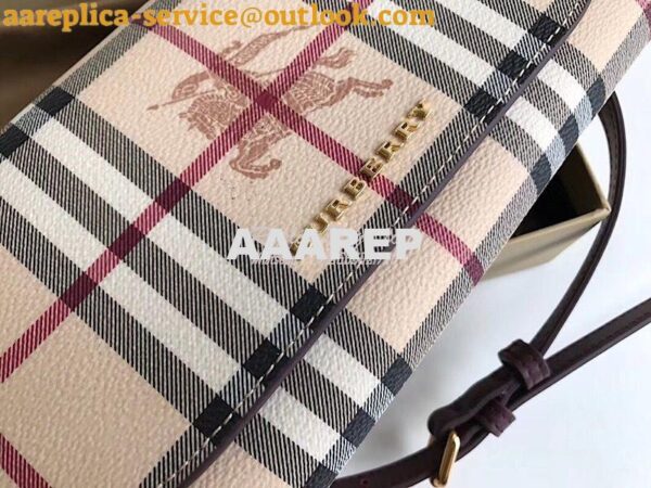 Replica Burberry Burgundy Leather Trim Haymarket Check Wallet with Cha 6