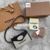 Replica Burberry Canvas Check and Leather Bucket Bag Black 2