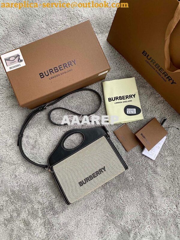 Replica Burberry Canvas and Leather Foldover Pocket Bag 80395061 4